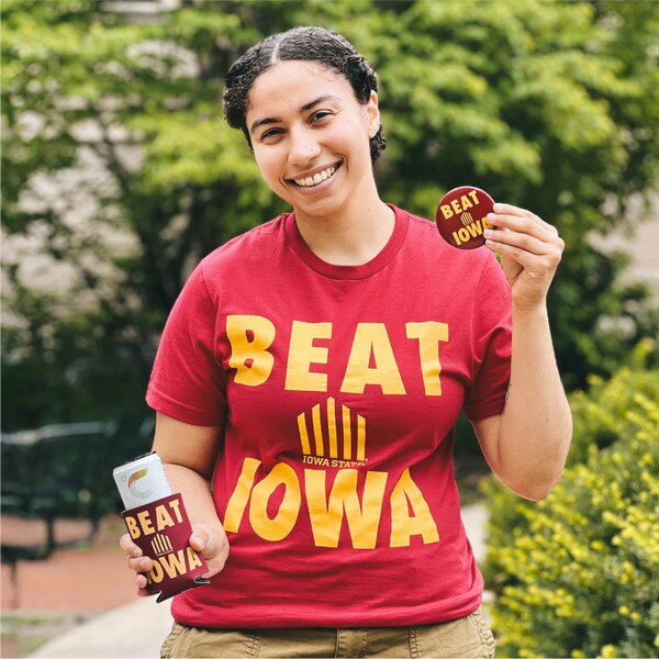 College House Beat Iowa 5-Bar Cardinal T-shirt